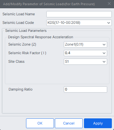Load-Static Loads-Pressure Load-Parameter of Seismic Loads.png