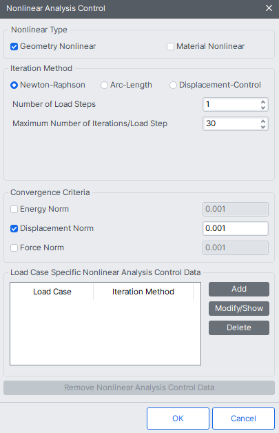 Nonlinear Analysis Control – MIDAS Support