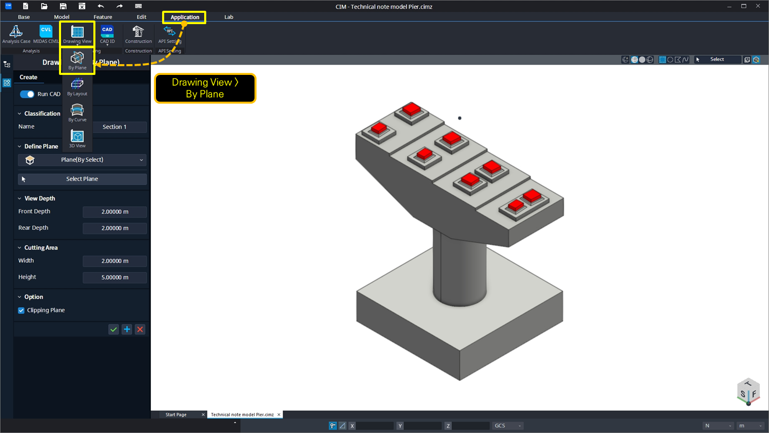 CIM] By Plane - How to Setup a 2D Section for Drawing Creation - MIDAS  Support