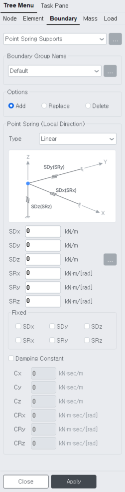 Point Spring Supports – MIDAS Support
